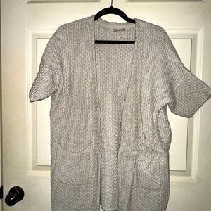 The white company London woven chunky knit open front short sleeve cardigan 8